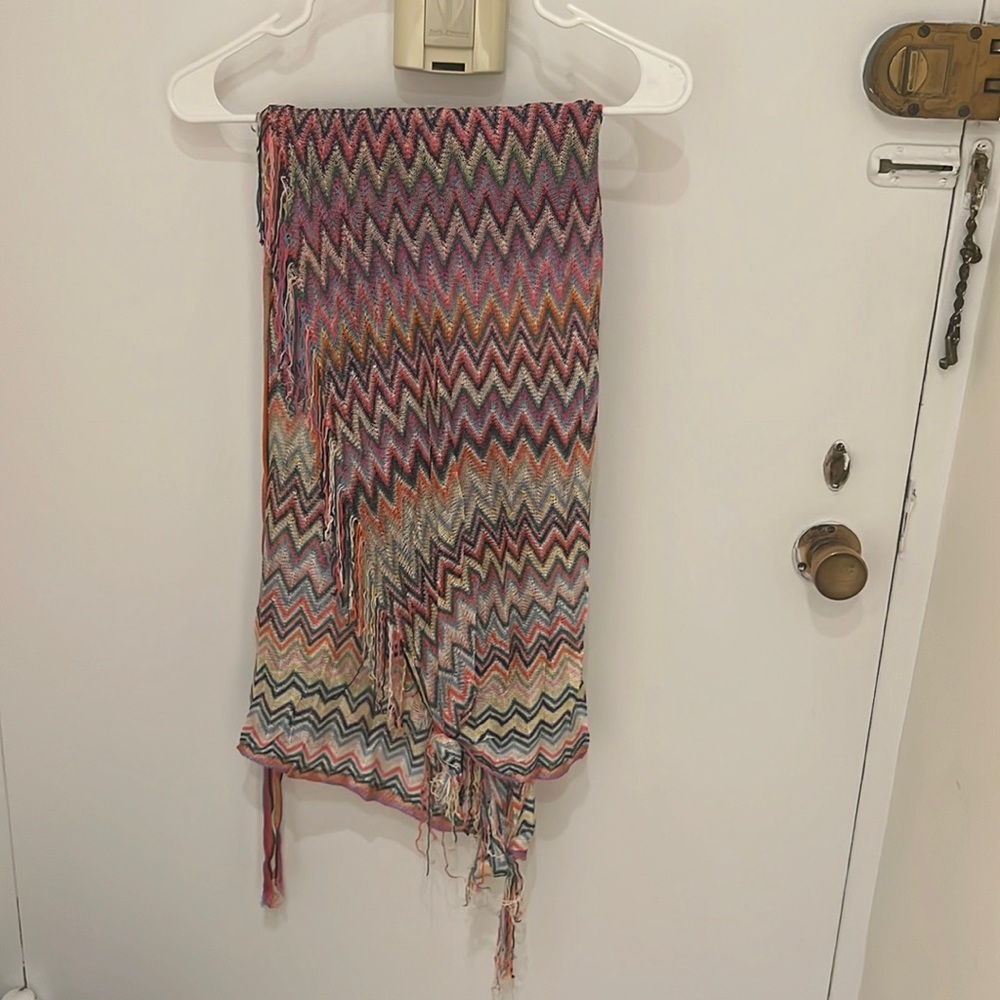 Missoni multi color frayed sarong